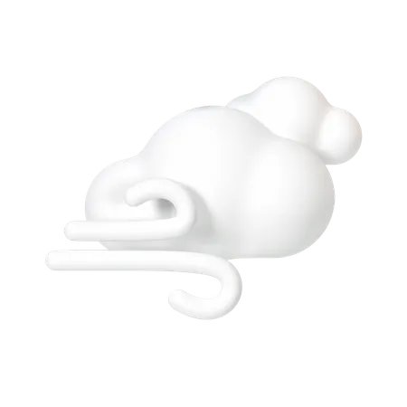 Windy Cloud  3D Illustration