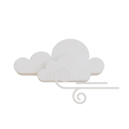 Windy Cloud  3D Illustration