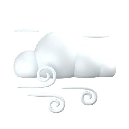 Windy Cloud 3 D Weather Icon 3D Icon