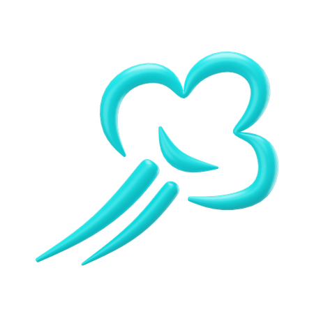 Windy Cloud Scribble  3D Icon