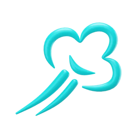 Windy Cloud Scribble  3D Icon
