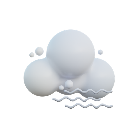 Windy Cloudy 3D Illustration