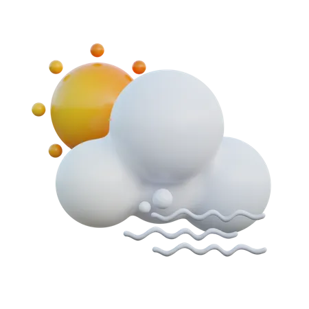 Windy Cloudy Day  3D Icon