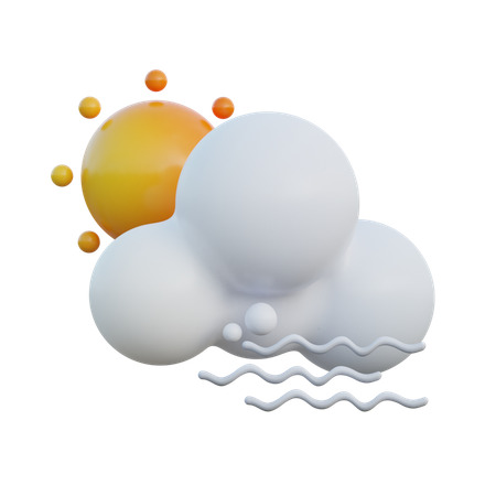 Windy Cloudy Day  3D Icon