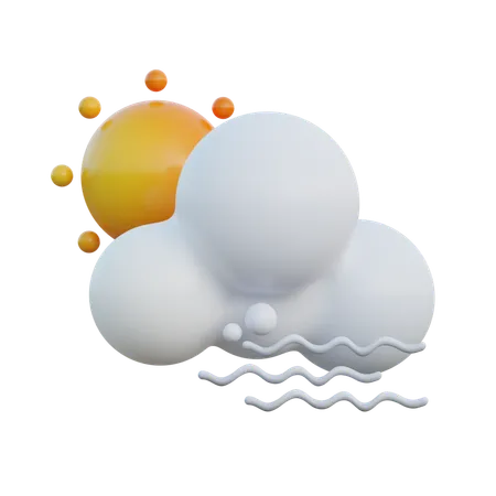 Windy Cloudy Day  3D Icon