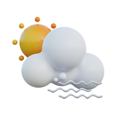 Windy Cloudy Day 3D Illustration