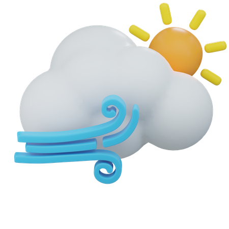 Windy Cloudy Day  3D Icon