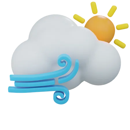 Windy Cloudy Day  3D Icon