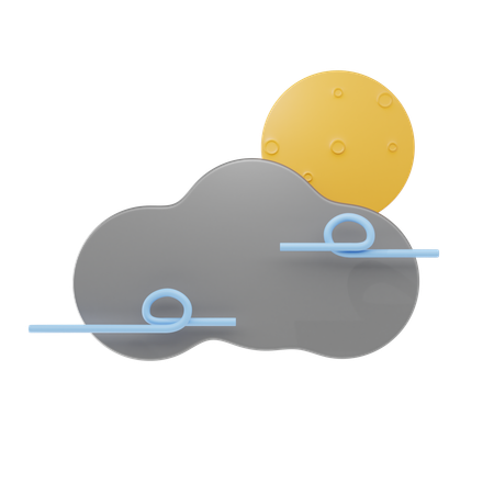 Windy Cloudy Night  3D Icon