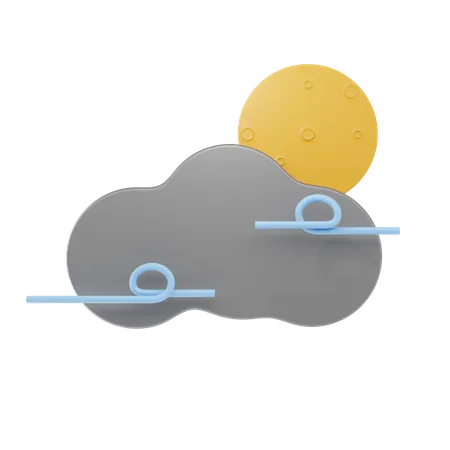 Windy Cloudy Night  3D Icon