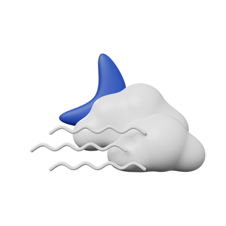 Windy Cloudy Night  3D Illustration