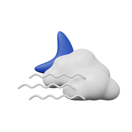 Windy Cloudy Night 3D Illustration