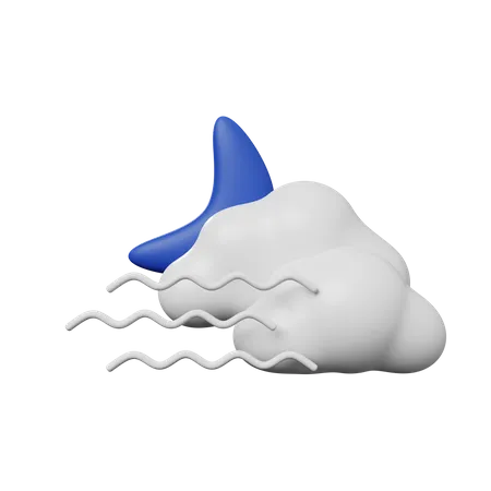 Windy Cloudy Night  3D Illustration