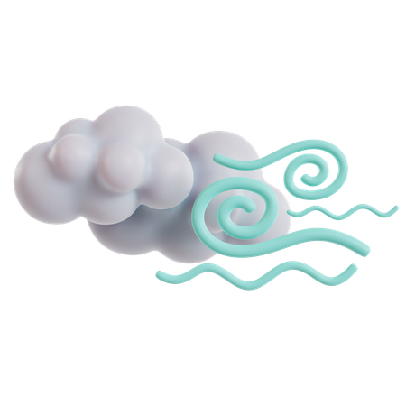 Windy Cloudy Weather Day  3D Icon