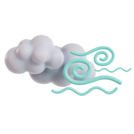 Windy Cloudy Weather Day  3D Icon