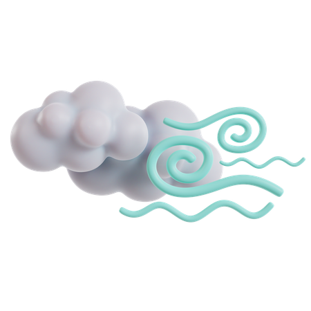 Windy Cloudy Weather Day  3D Icon