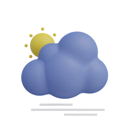 Cloud Wind Sun 3D Icon