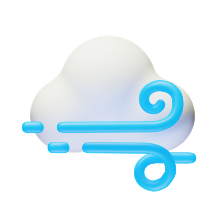 Windy Day Cloud  3D Icon