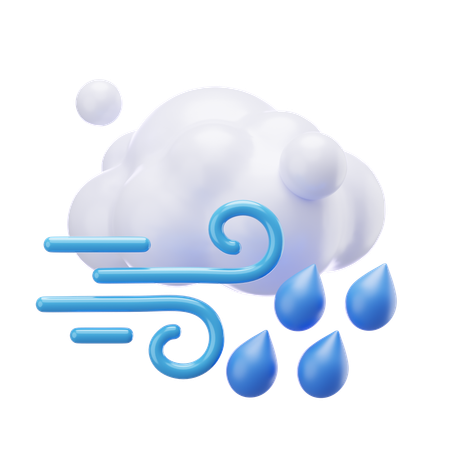 Windy Drizzle  3D Icon