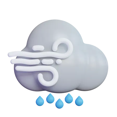 Windy Drizzle  3D Icon