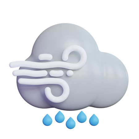 Windy Drizzle  3D Icon