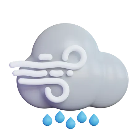 Windy Drizzle  3D Icon