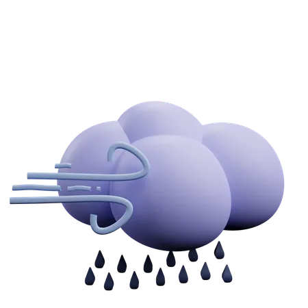 Windy drizzle  3D Icon