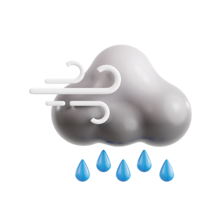 Windy Drizzle  3D Icon