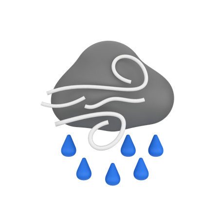 Windy Drizzle  3D Icon