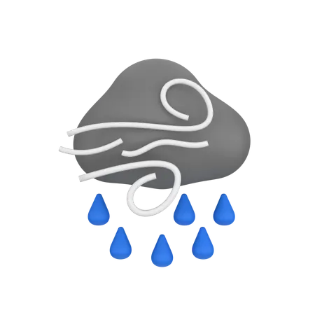 Windy Drizzle  3D Icon