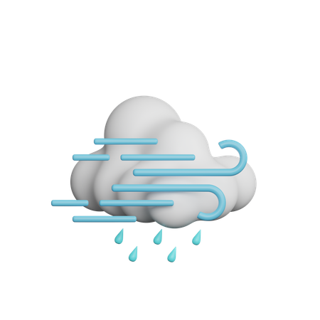 Windy Drizzle  3D Icon