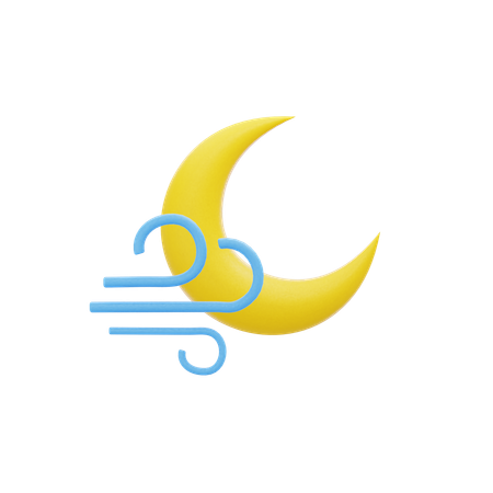 Windy Moon  3D Icon