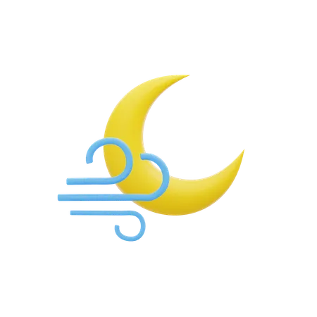 Windy Moon  3D Icon