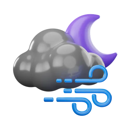 Windy Night  3D Icon