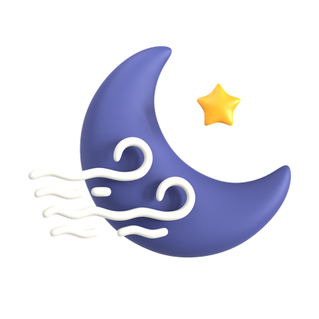 Windy Night  3D Icon