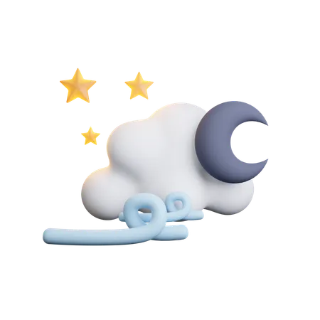 Windy Night  3D Icon