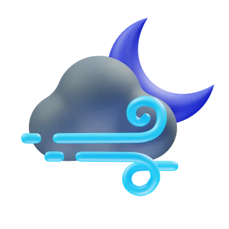 Windy Night  3D Icon