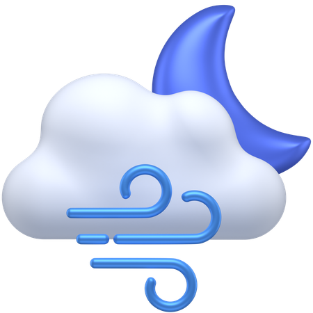 Windy night  3D Icon