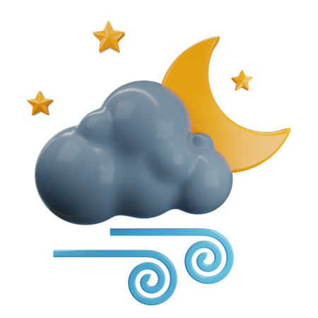 Windy Night  3D Icon