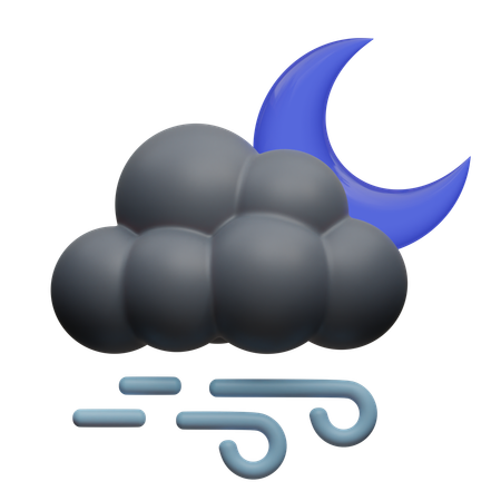 Windy night  3D Icon