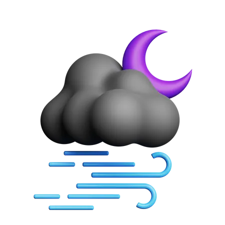 Windy Night  3D Icon