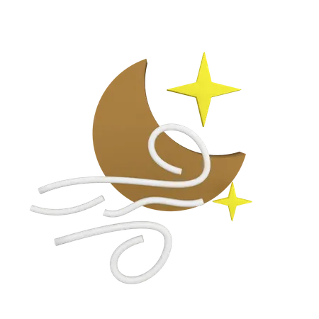 Windy Night  3D Icon