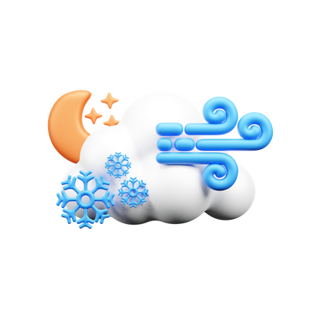 Windy Night  3D Icon