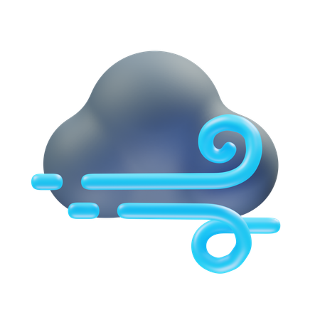 Windy Night Cloud  3D Icon
