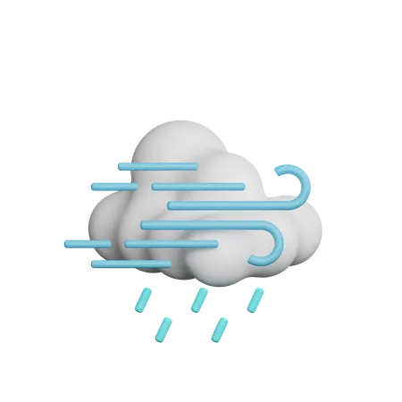 Windy Rain  3D Icon