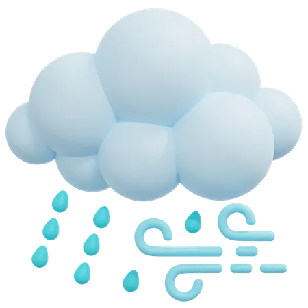 風雨  3D Icon