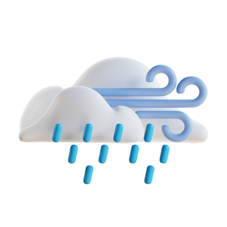 風雨  3D Icon