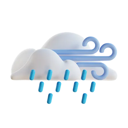 風雨  3D Icon