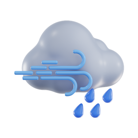 Windy Rain  3D Icon