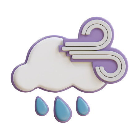 Windy Rain  3D Icon